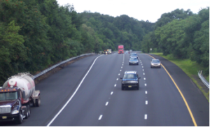 A section of I-78 in New Jersey that features asphalt-rubber open graded friction course.